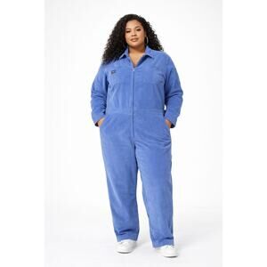 New WILDFANG The Essential Corduroy Coverall in Periwinkle (Blue) - Size Large